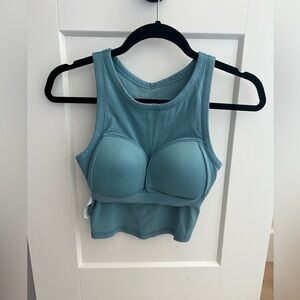 Uniqlo Blue Cropped Padded Tank Top size S